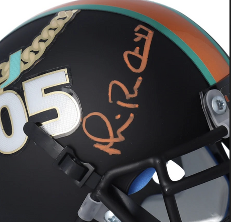 MICHAEL IRVIN Autographed Miami Hurricanes Schutt Turnover Chain Tradition Mini Helmet FANATICS