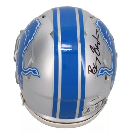 Barry Sanders Autographed Detroit Lions Speed Mini Helmet Beckett Witnessed