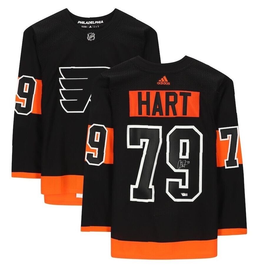 CARTER HART Autographed Philadelphia Flyers Black Adidas Authentic Jersey FANATICS