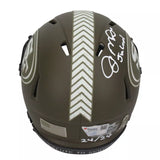 Joe Montana Autographed/Inscribed "Joe Cool" San Francisco 49ers 2022 Salute to Service Speed Mini Helmet Fanatics LE 24/24