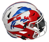 Josh Allen Autographed Buffalo Bills Custom Painted Ripped Speedflex Authentic Helmet Beckett Witnessed