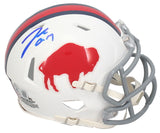 Josh Allen Autographed Buffalo Bills 1965-73 Throwback Speed Mini Helmet Beckett Witnessed