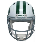 Davante Adams Autographed New York Jets White 2024 Alternate Onfield Classic Speed Full Size Helmet Beckett Witnessed