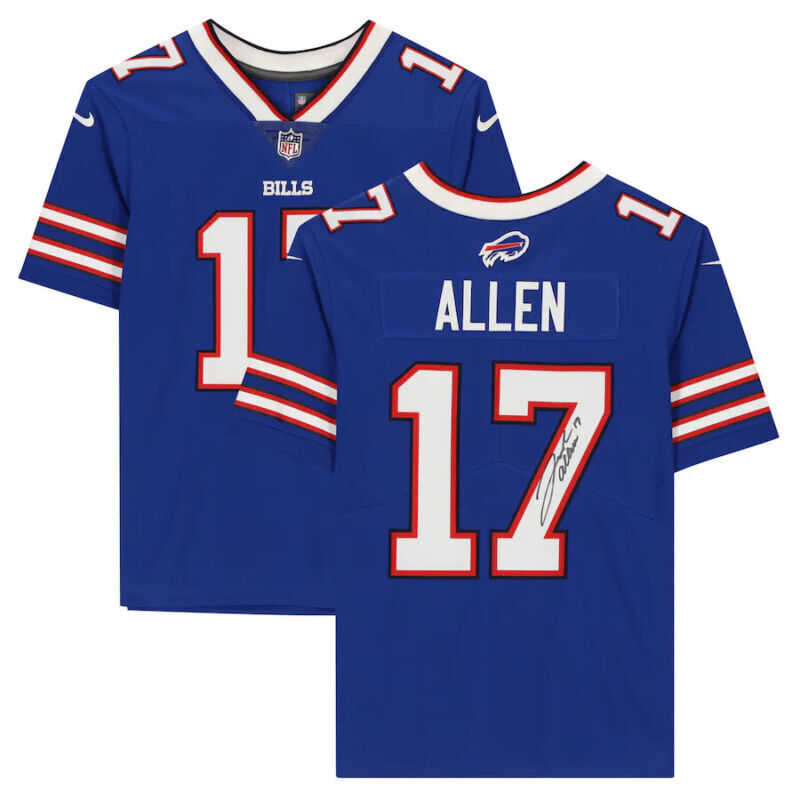 Josh Allen Autographed Buffalo Bills Blue Nike F.U.S.E. Limited Jersey Beckett Witnessed