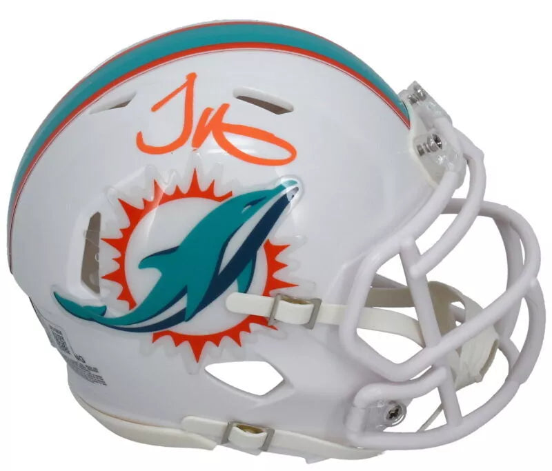 Tyreek Hill Autographed (in Orange) Miami Dolphins Speed Mini Helmet Beckett Witnessed