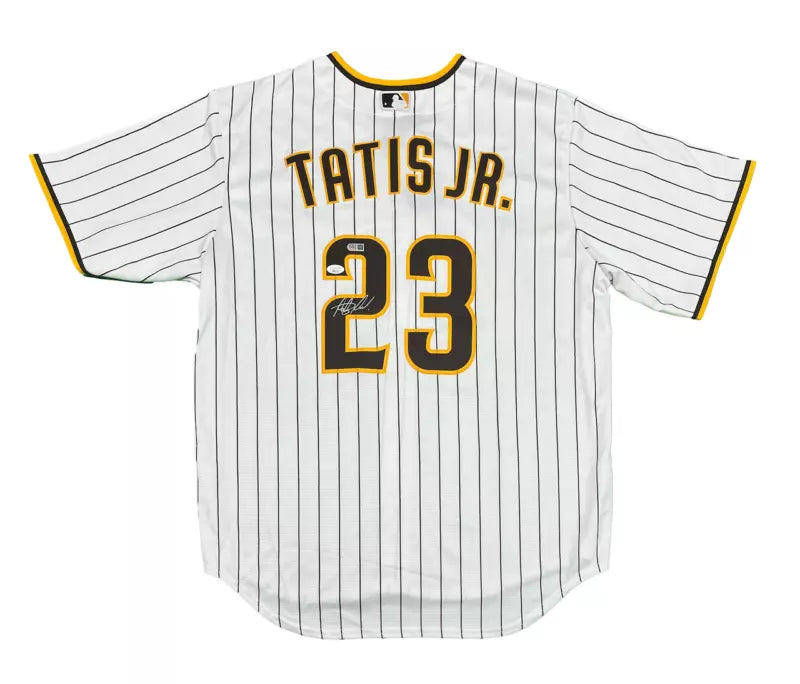 Fernando Tatis Autographed San Diego Padres White Pinstripe Nike Jersey JSA/USA Sports Marketing Dual Authenticated