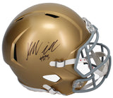 Kyren Williams Autographed Notre Dame Fighting Irish Speed Full Size Helmet Beckett Witnessed