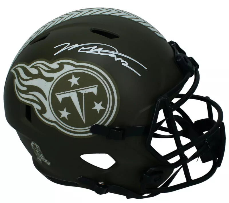 Will Levis Autographed Tennessee Titans 2022 Salute to Service Speed Full Size Helmet Fanatics