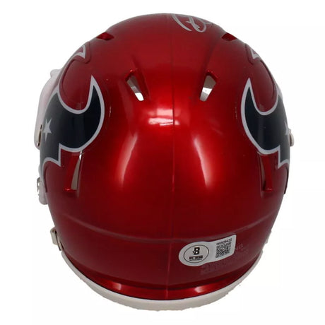 Dalton Schultz Autographed Houston Texans Flash Speed Mini Helmet Beckett Witnessed