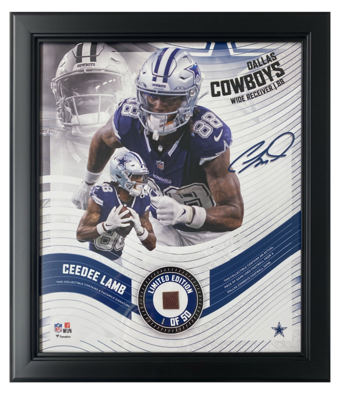 Ceedee Lamb Framed Dallas Cowboys 15" x 17" Game Used Football Collage LE 1/50