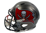 TOM BRADY Patriots Side Autographed Patriots / Buccaneers Combo Speed Authentic Helmet FANATICS