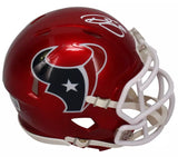 Dalton Schultz Autographed (in white) Houston Texans Flash Speed Mini Helmet Beckett Witnessed