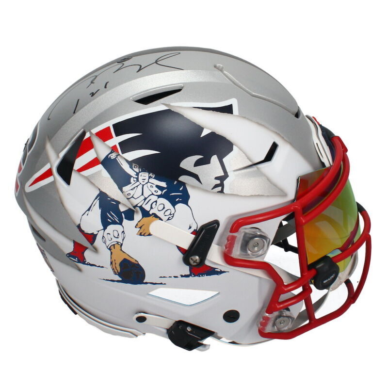 Tom Brady Autographed New England Patriots/Tampa Bay Buccaneers FSM Custom Painted Mash-Up Speed Flex Authentic Helmet w/Shocc Visor & 3D Bumpers Fanatics