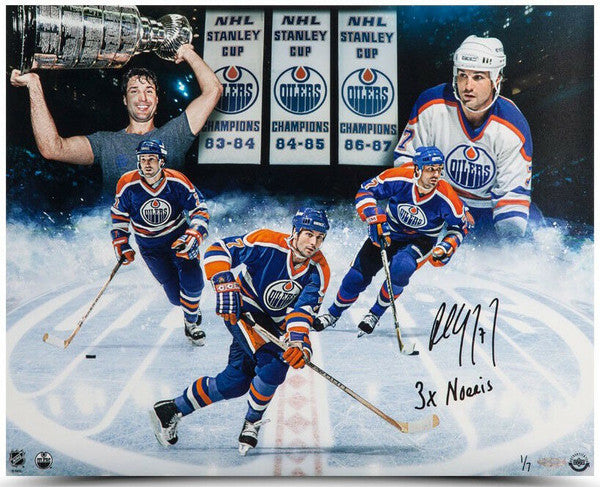 PAUL COFFEY Autographed Edmonton Oilers "3x Norris" 16 x 20 Photograph UDA LE 1/7