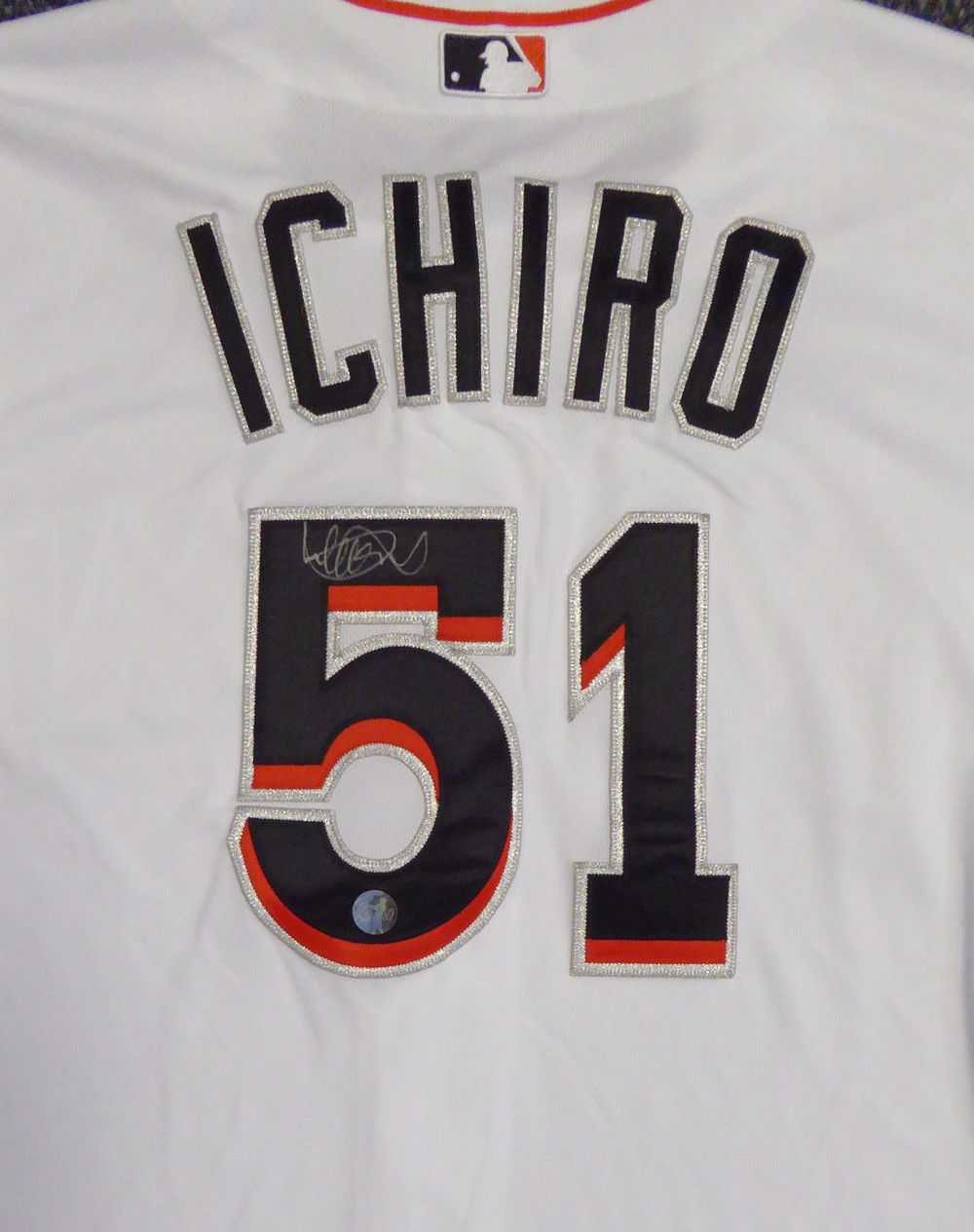 Miami Marlins Ichiro Suzuki Autographed White Majestic Authentic Cool Base Jersey Size 44 IS Holo Stock #111457