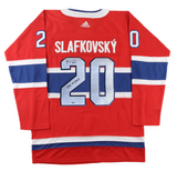 JURAJ SLAFKOVSKY Autographed/Inscribed "2022 #1 Pick" Montreal Canadiens Red Adidas Jersey FANATICS