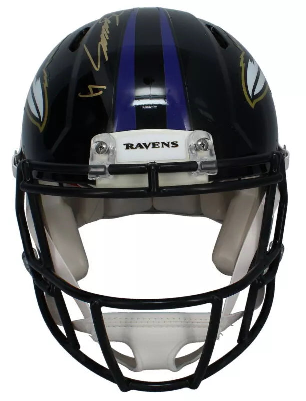 Zay Flowers Autographed Baltimore Ravens Speed Authentic Helmet JSA Witnessed