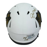 Tom Brady / Joe Montana Dual Autographed NFL Shield Speed Lunar Eclipse Mini Helmet Fanatics LE 24