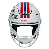 New England Patriots Legends (Brady, Gronkowski, Edelman + Five More) Multi-Autographed (black Ink) New England Patriots 1982-89 Throwback Speedflex Authentic Helmet Fanatics/Radtke LE 10/12