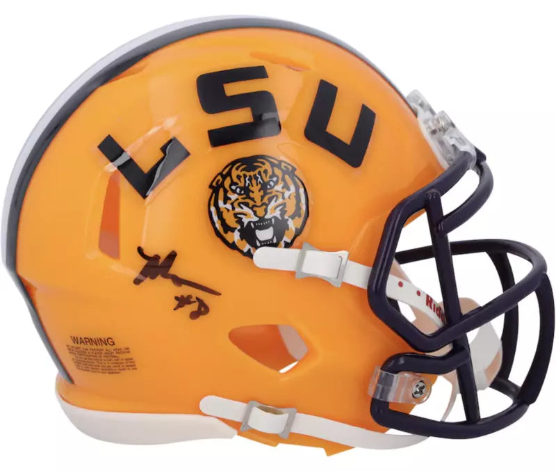 Malik Nabers Autographed LSU Tigers Speed Mini Helmet Fanatics