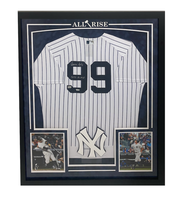 Aaron Judge Autographed/Inscribed '22 AL MVP" New York Yankees Custom Framed Nike White Authentic Jersey Fanatics