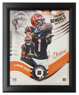 Ja'Marr Chase Framed Cincinnati Bengals Version 2 15" x 17" Game Used Football Collage LE 1/50