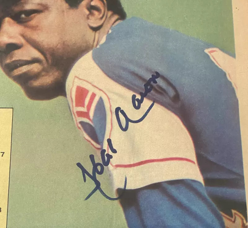 Hank Aaron Autographed Atlanta Braves 7/29/72 The Sporting News Framed Magazine PSA/DNA