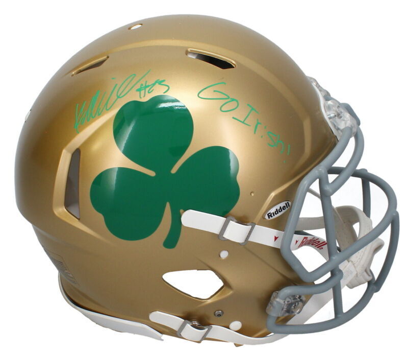 Kyren Williams Autographed/Inscribed "GO IRISH!" Notre Dame Fighting Irish 2022 Alternate Speed Authentic Helmet LE 23/23 GDL & Beckett Witnessed