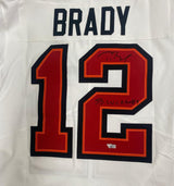 Tom Brady Autographed/Inscribed "SB LV CHAMPS" Tampa Bay Buccaneers White Nike Elite Jersey Fanatics