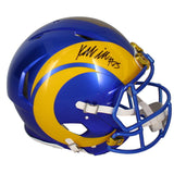 Kyren Williams Autographed Los Angeles Rams/Notre Dame Fighting Irish ECC Custom Painted Rip Speed Authentic Helmet Beckett Witnessed