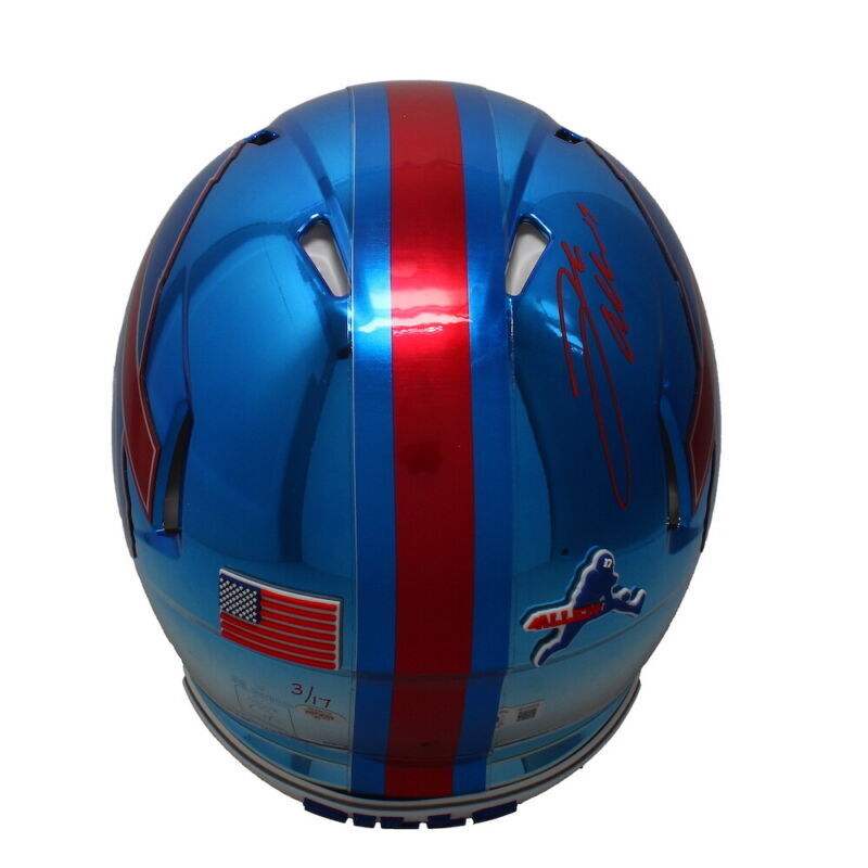 Josh Allen Autographed Buffalo Bills Chrome Speed Authentic Helmet Signed In Red LE 17 GDL/Beckett Witnessed