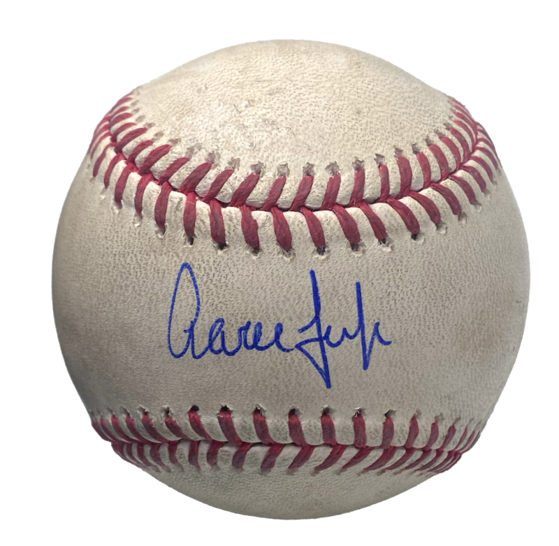 Aaron Judge Autographed MLB Authenticated Game Used Baseball from AL Record 62 HR Season (8/18/22) Fanatics