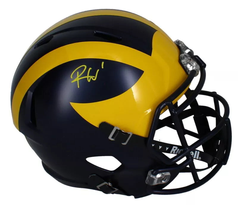 Roman Wilson Autographed Michigan Wolverines Speed Full Size Helmet Beckett Witnessed