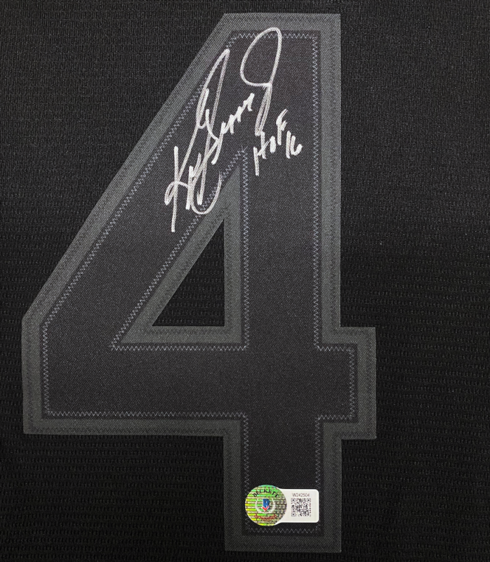 Ken Griffey Jr Autographed/Inscribed "HOF 16" Seattle Mariners Nike Pitch Black Alternate Jersey Beckett Witnessed