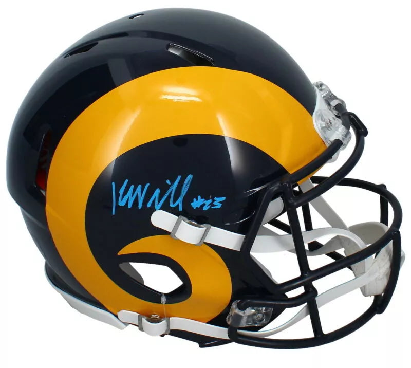 Kyren Williams Autographed Los Angeles Rams 1981-99 Throwback Speed Authentic Helmet Beckett Witnessed