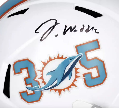 Jaylen Waddle Autograped Miami Dolphins 305 Logo Speed Full Size Helmet Fanatics