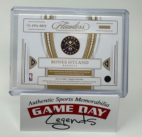 Bones Hyland Nuggets 2021-22 Flawless Auto Patch Trading Card LE 1/10