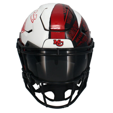 Patrick Mahomes Autographed Kansas City Chiefs/Texas Tech Red Raiders "Mash-up" Custom Hand-Painted Speedflex Authentic Helmet Becket Witnessed