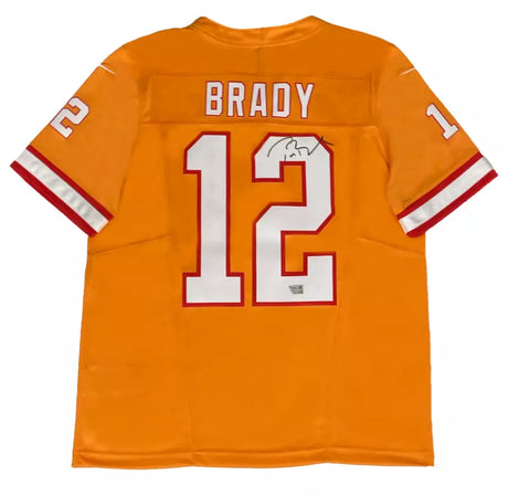 Tom Brady Autographed Tampa Bay Buccaneers Orange Throwback Nike F.U.S.E. Limited Jersey Fanatics