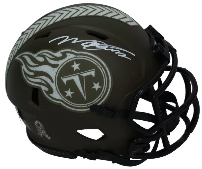 Will Levis Autographed Tennessee Titans 2022 Salute to Service Speed Mini Helmet Fanatics