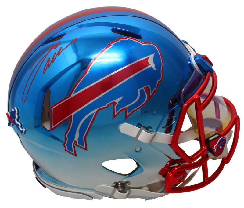 Josh Allen Autographed Buffalo Bills Chrome Speed Authentic Helmet Signed In Red LE 17 GDL/Beckett Witnessed