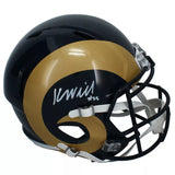 Kyren Williams Autographed Rams 2000-16 Throwback Speed Full Size Helmet Beckett Witnessed