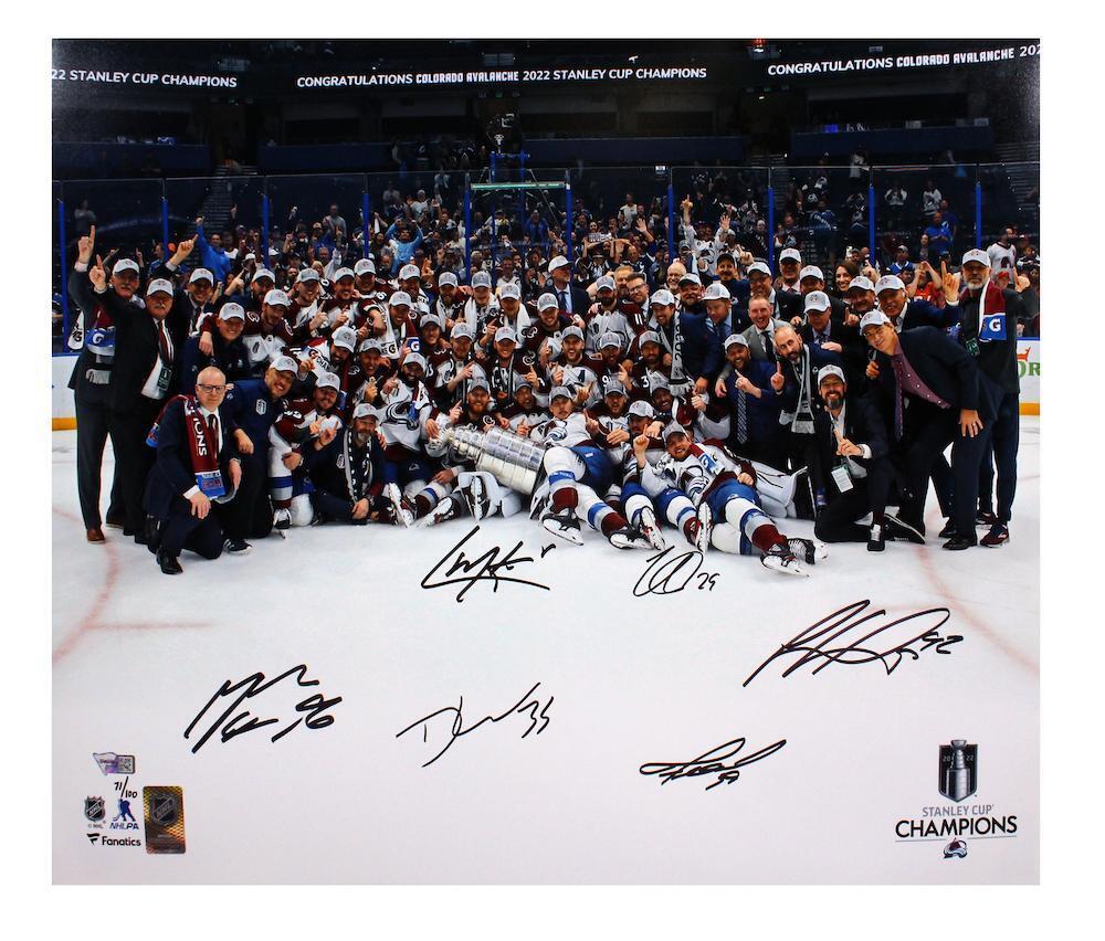 COLORADO AVALANCHE Team Autographed 2022 Stanley Cup Finals Champions 16" x 20" Photograph FANATICS LE 100