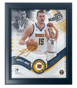 Nikola Jokic Denver Nuggets Framed 15" x 17" Game Used Basketball Collage LE 15/50