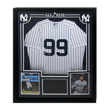 Aaron Judge Autographed Custom Framed Authentic Yankees Nike White Pinstripe Authentic Jersey w/Highlight Monitor Fanatics