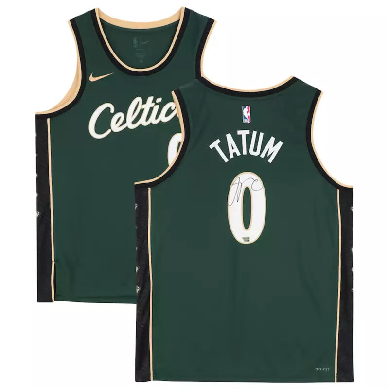 Jayson Tatum Autographed Boston Celtics Green Nike 2022-23 City Edition Swingman Jersey Fanatics