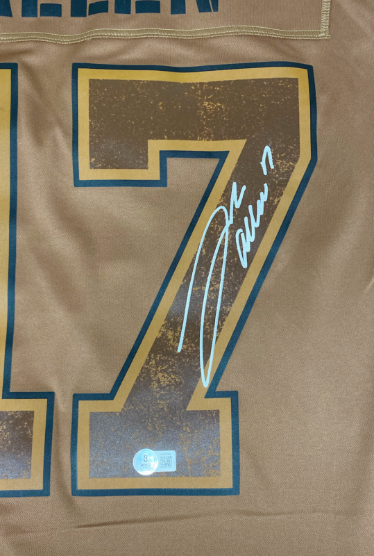 Josh Allen Autographed on Back Buffalo Bills 2023 Salute to Service Limited Jersey Beckett Witnessed