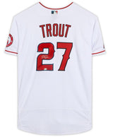 MIKE TROUT Autographed Los Angeles Angels White Nike Authentic Jersey MLB AUTHENTICATED