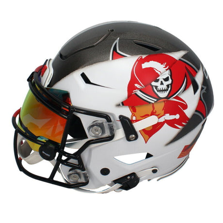 Tom Brady Autographed New England Patriots/Tampa Bay Buccaneers FSM Custom Painted Mash-Up Speed Flex Authentic Helmet w/Shocc Visor & 3D Bumpers Fanatics