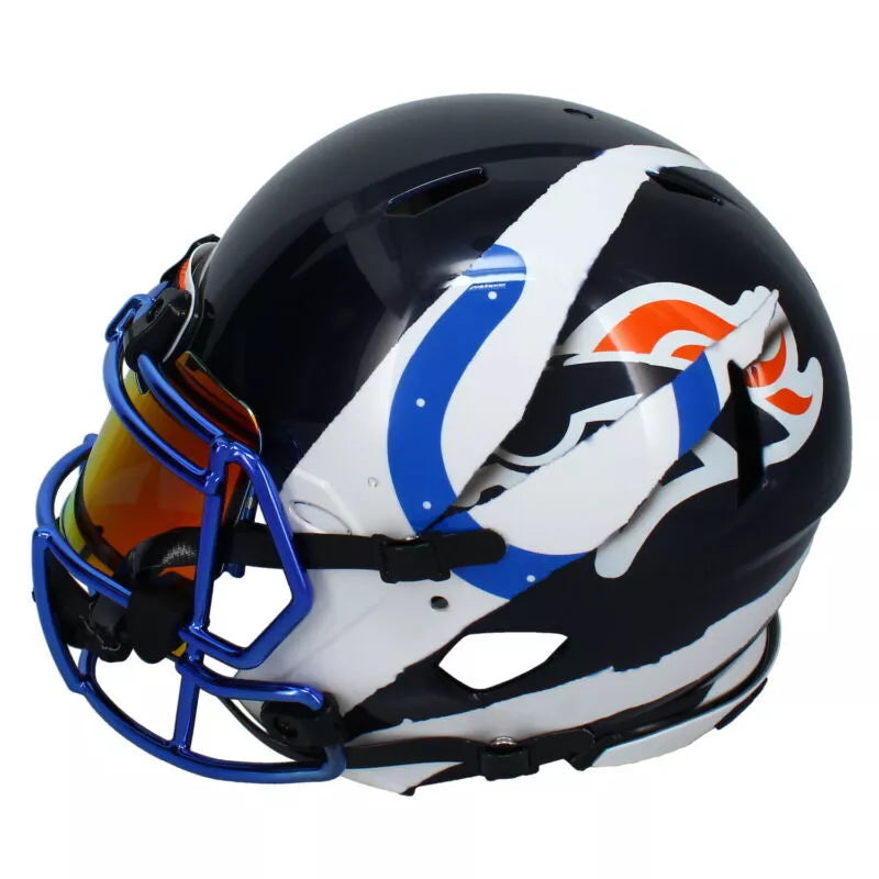 Peyton Manning Autographed Denver Broncos/Indianapolis Colts ECC Custom "Ripped" Helmet Fanatics